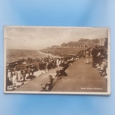 Blackpool Postcard 1926 Real Photo Busy North Shore Promenade Lancashire