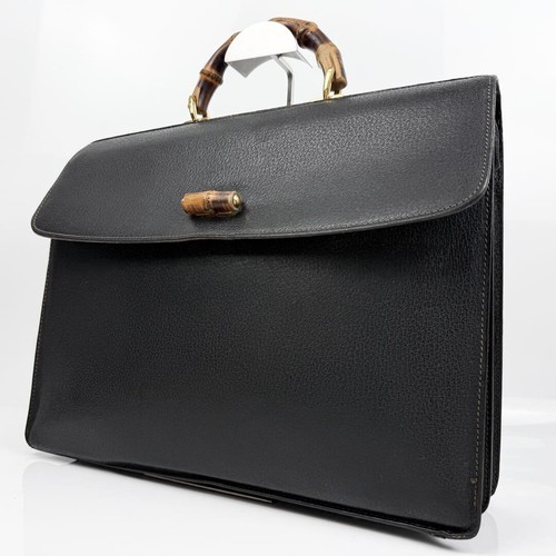 Gucci bamboo leather black - leather,