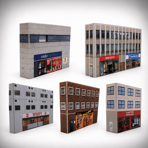 Card gauge buildings shops - buildings,
