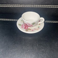 MINIATURE COALPORT ENGLAND MOTHER 1980  CUP SAUCER BONE CHINA