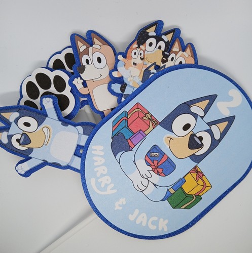 Bluey birthday cake topper set - birthday,