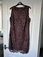 Ladies Lovely purple/Brownish Lace Design Dress, Size 12, La Redoute