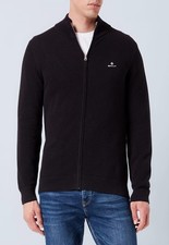 Gant Black Pique Zip Cardigan