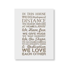 Military House Rules Stencil - Craft Airbrush Painting Wall Mylar Reusable