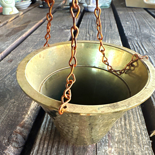 Hammered metal hanging round - hammered,