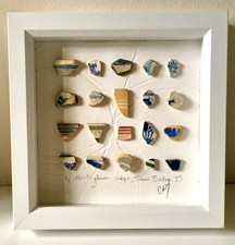 Framed Mudlarking Pottery