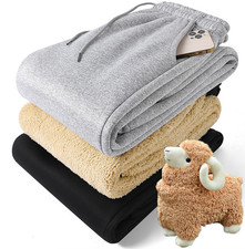 Men Winter Warm Thick Trousers Thermal Fleece Lined Stretchy Leggings Pants