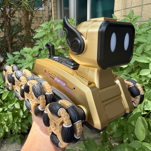 Gold robot dog toy remote - dog,
