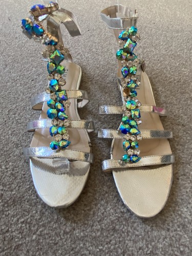 Silver blue large diamante - silver,