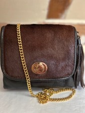 BILLY BAG conker leather & ponyskin satchel saddle xb shoulder bag