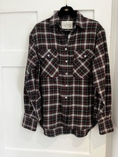 R13 black multicoloured flannel checked shirt Size S