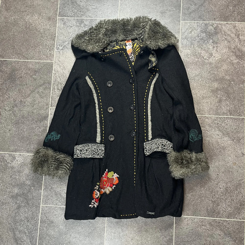 Desigual fur lined trench coat - lined,