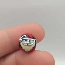 AUTHENTIC PANDORA 925 JOLLY SANTA RED & WHITE ENAMEL CHARM #J4