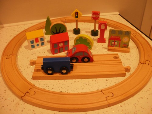 Wooden train set accessories - wooden,