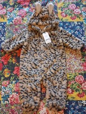 NEXT 6-9 BNWT FURRY LEOPARD ANIMAL PRINT SNOWSUIT PRAMSUIT ALL IN ONE COAT NEW