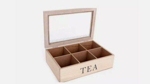 Tea bag box - wooden, chest