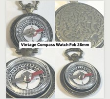 Vintage compass watch fob 26mm - fob,