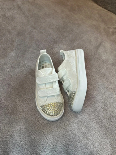 Girls cream trainers with - girls,