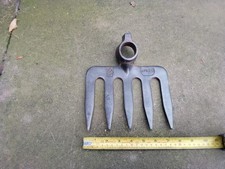 vintage Heavy duty  4 pronged Garden Tool End