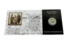 Augustus Silver Coloured Tetradrachm Ancient Roman Reproduction Coin