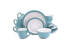 16pc Camden Teal Dinner Set