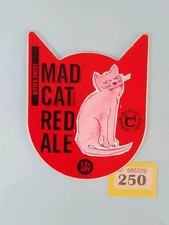 Beer Pump Clip Badge   Mad Cat Brewery   Kent    Red Ale Bitter Sweet