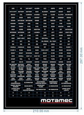 Motamec Motorsport Dash Switch Panel & Steering Wheel Decal Sticker Sheet