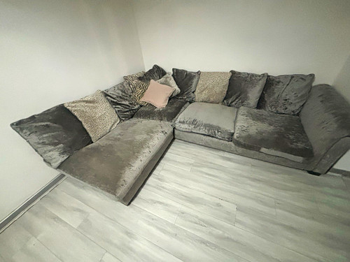 Dfs grey velvet - velvet, corner