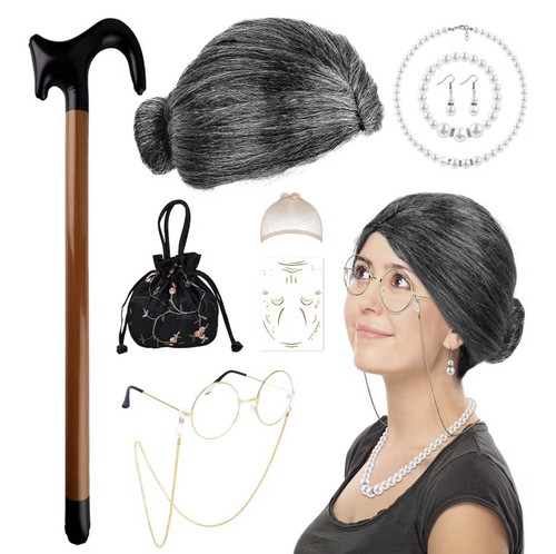 8pcs old lady fancy dress - lady,