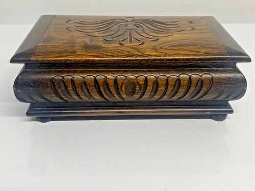 Vintage swiss carved oak - swiss,