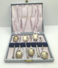 Antique Mappin & Webb Sterling Silver Teaspoons Set of 6 1920 Boxed