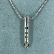 Carrick 925 sterling silver necklace bullet blue inner pendant 16''