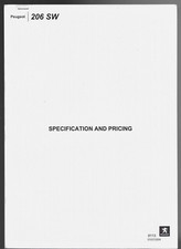 Peugeot 206 SW Specifications 2004-05 UK Market Brochure Style S Quiksilver XSi