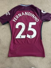 Manchester City Fernandinho unwashed away match worn shirt v Everton 2017/18  