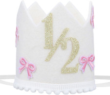 1/2 Birthday Girl Crown - Pink