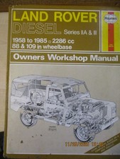 Land Rover Diesel series IIA & III 1958-1985 Owners workshop manual Haynes 1990