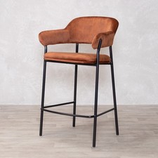 BURNT ORANGE BAR STOOL VELVET