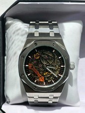 Men Automatic Watch Mechanical Skeleton Stainless Steel Wristwatch
