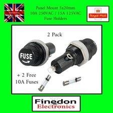 2 Qty Black Panel Mount 5x20mm