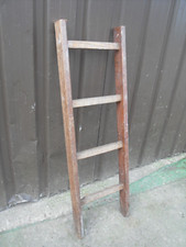 Pine Wooden 4 Rung / Step Ladders, Shop Display or Garden Plant Hanger 44" ref 1