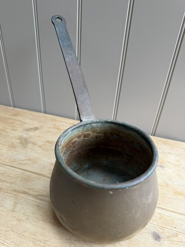 Old copper saucepan with - saucepan, iron