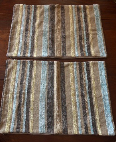 Vintage teal brown stripe - teal,