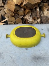 Vintage Cast Iron Le Creuset Enzo Mari Lime Green enamel Oven Roasting Pan Dish