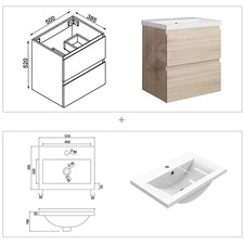 Gloss Oak Bathroom Vanity Unit