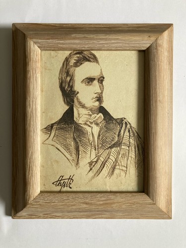 Vintage pen ink drawing - pen, +