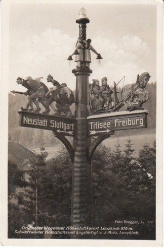 Lenzkirch signpost woodcut