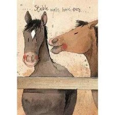 funny horse card Alex Clark stable walls have ears
