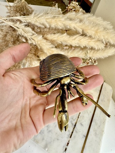 Big solid brass hermit crab - big,