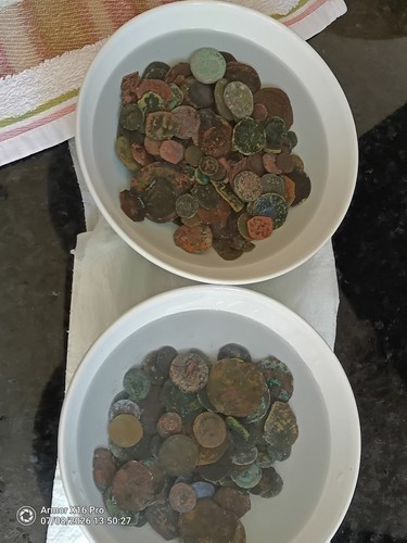 Uncleaned ancient coins - ancient,