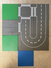 Original Lego Base Plates Bundle of 10 with 7 Road Plates